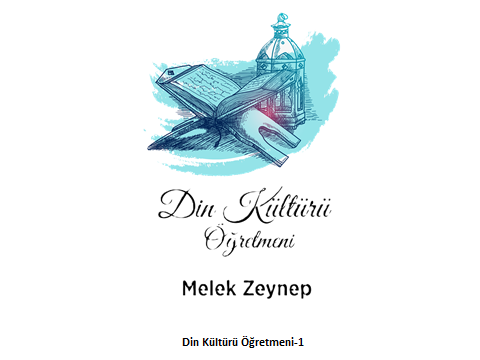 Din Kültürü Öğretmeti Model 1